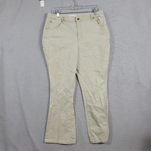 CJ Banks Plus size 14W Denim Ivory Pants Dark Wash Stretch Elastic Waist career